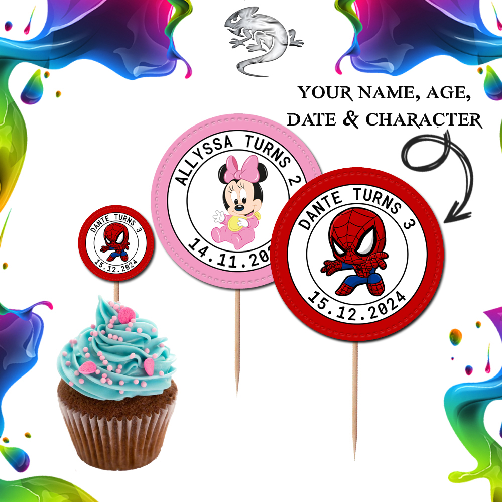 35 Edible Pre-Cut Personalised Selfie Photo Birthday Cupcake Toppers – Rice Paper Wafer