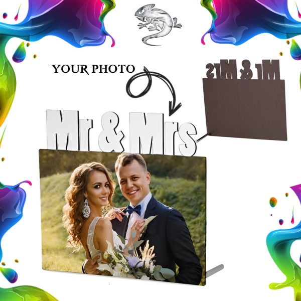 Mr Mrs Laminate Wood Photo Frame