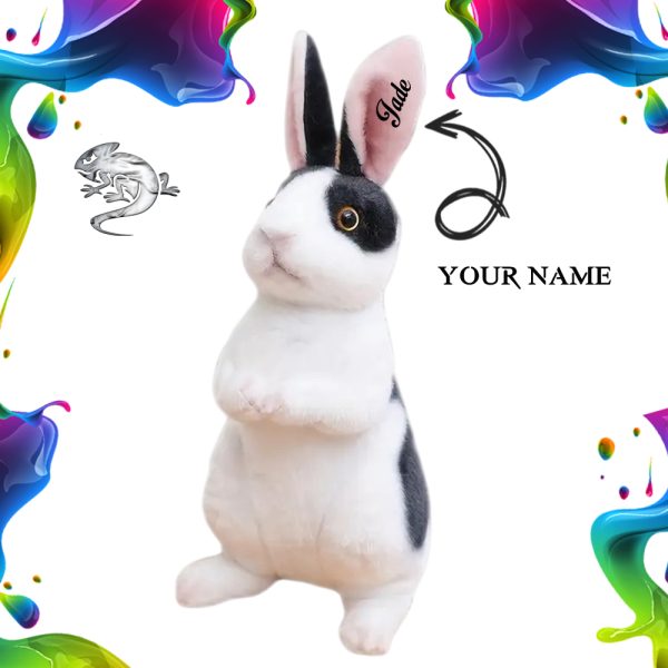 Realistic Personalised Bunny Rabbit- Black 23cm