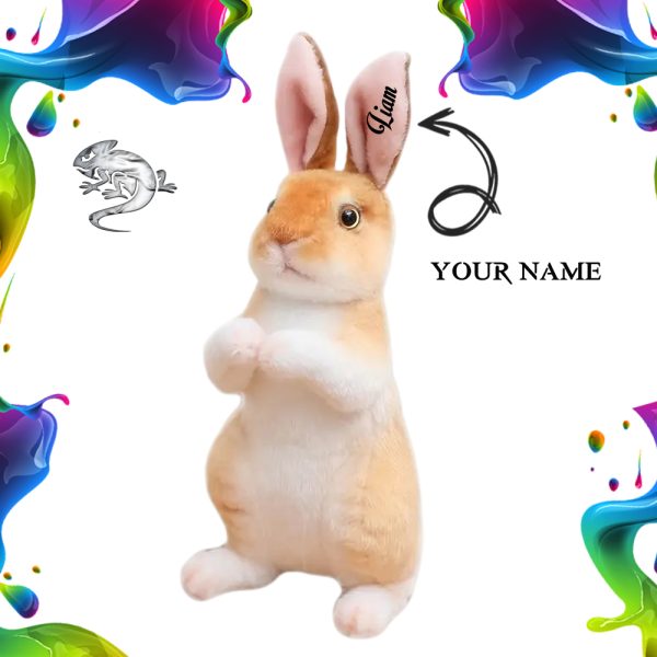 Realistic Personalised Bunny Rabbit- Brown 23cm