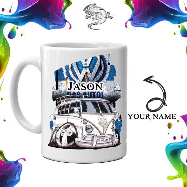 VW Bus Mug - Dub Design White