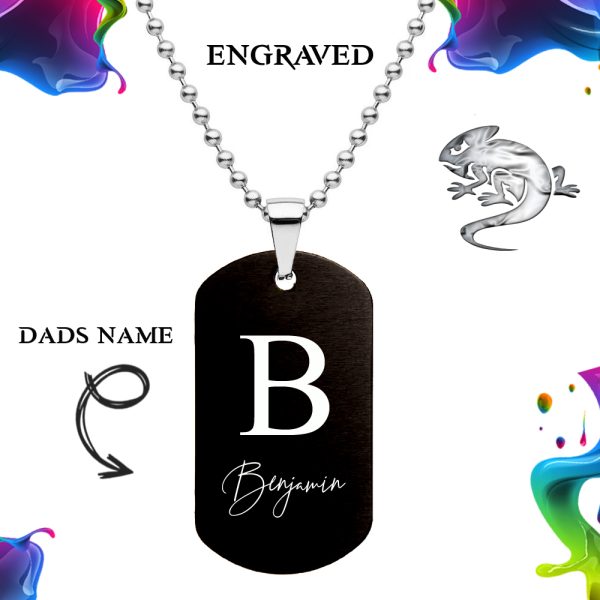 Engraved Military Tag- Initial And Name