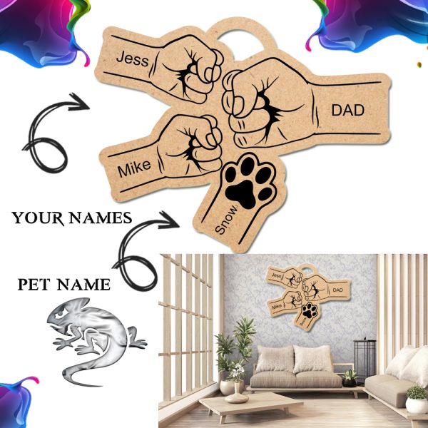 Fist Bump Personalised Wall Decor- Two With Paw