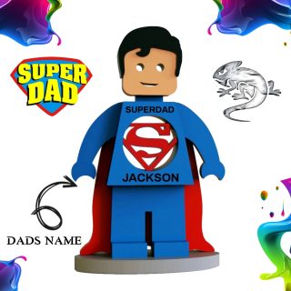 SuperDad Personalized Wood Figurine