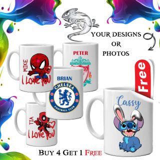 4 Mugs + 1 FREE