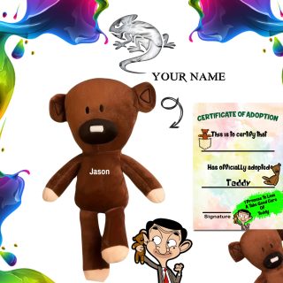 Mr Bean Teddy With Adoption Certificate