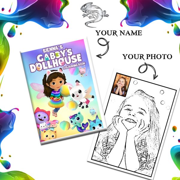 Gabbys Dollhouse Personalised Colouring Book