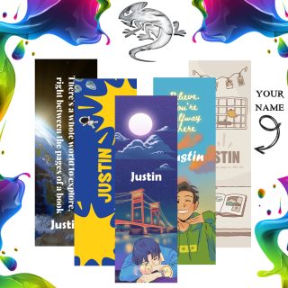 5pc Boys Personalised Bookmarks