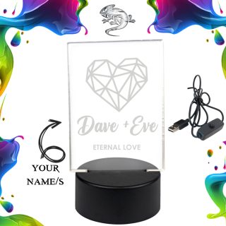 Eternal Love Personalised Acrylic LED Lamp