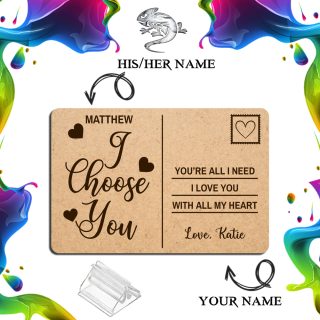 Wooden Personalised Postcard
