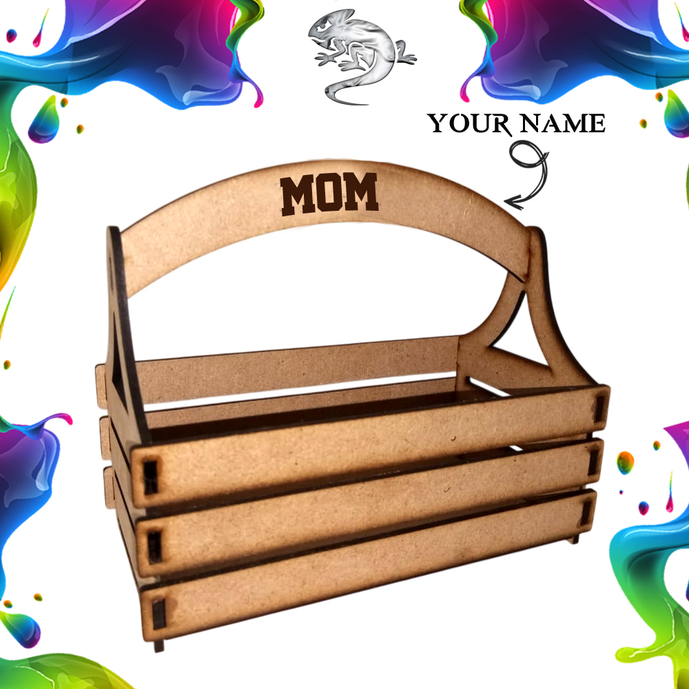 Wooden Engraved Mom Gift Basket