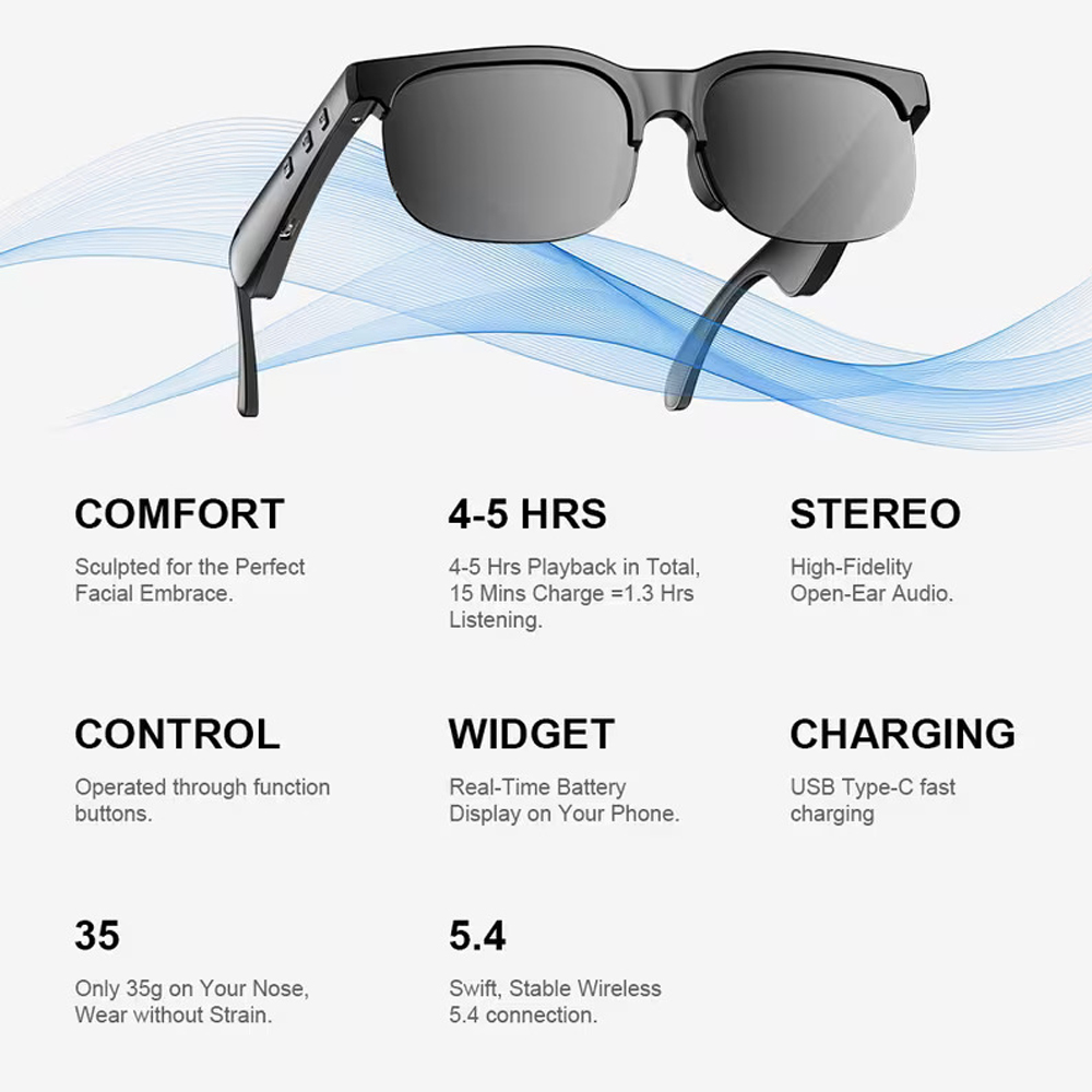 Wireless Smart Headset Glasses - Image 2