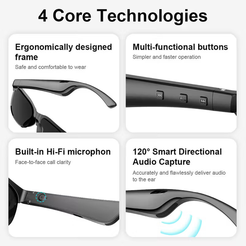 Wireless Smart Headset Glasses - Image 3