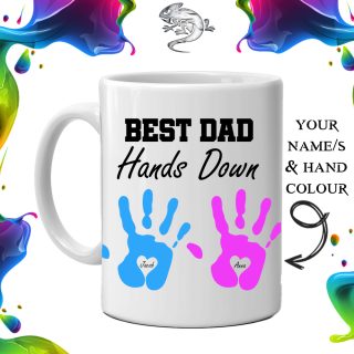 Best Dad Hands Down Personalised Mug