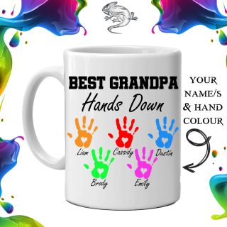 Best Grandpa Hands Down Personalised Mug