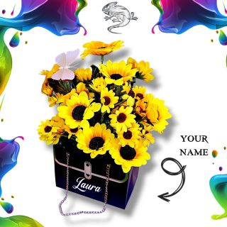 Personalised Sunflower Purse Bouquet