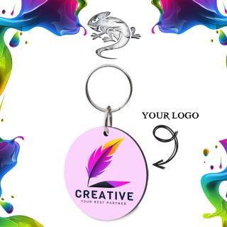 100pc Branded Promotional Circle Bulk Keyrings