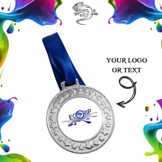 Branded 4cm Silver Star Medal
